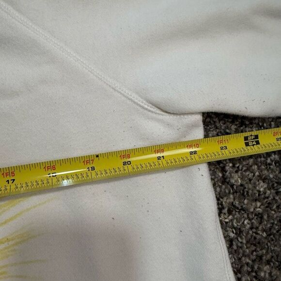 Vintage Lands End White Sweatshirt Graphic Novelty Motorcycle Dog Large - Picture 7 of 7